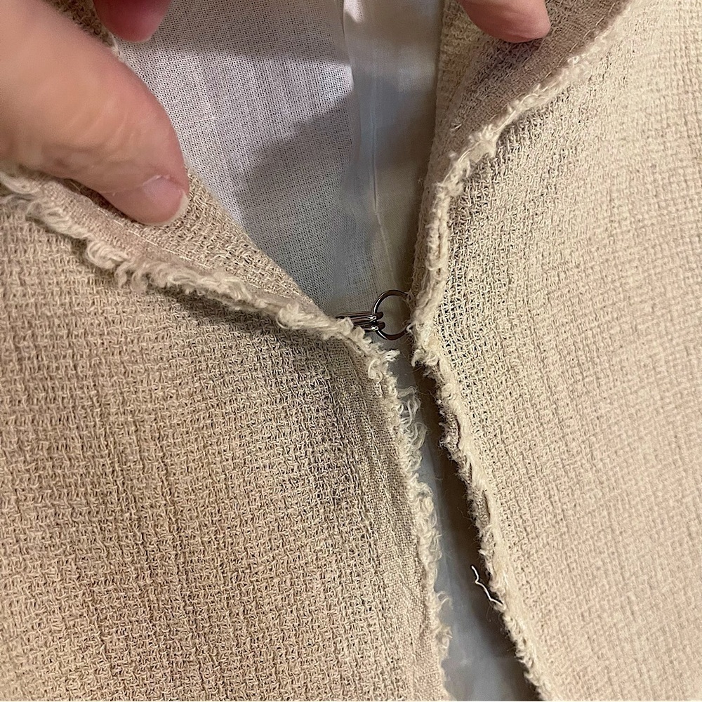 Something Navy Tan Linen Blend Lined Blazer Jacket Size XXS - Picture 9 of 14
